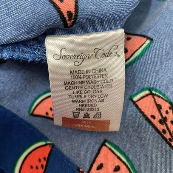 Sovereign Code Men’s Tropical Watermelon Print Blue Red Swim Trunks Size Medium - Picture 16 of 16